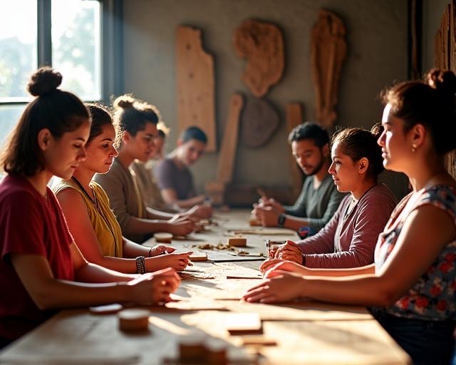 Equipo artesano de TierraLoom Crafts en Medellín