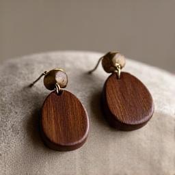Aretes de madera de café